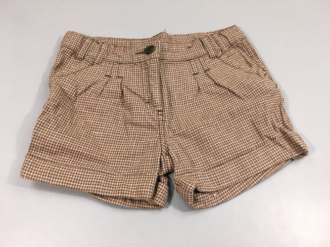 Short à revers motifs pied-de-poule brun, moins cher chez Petit Kiwi