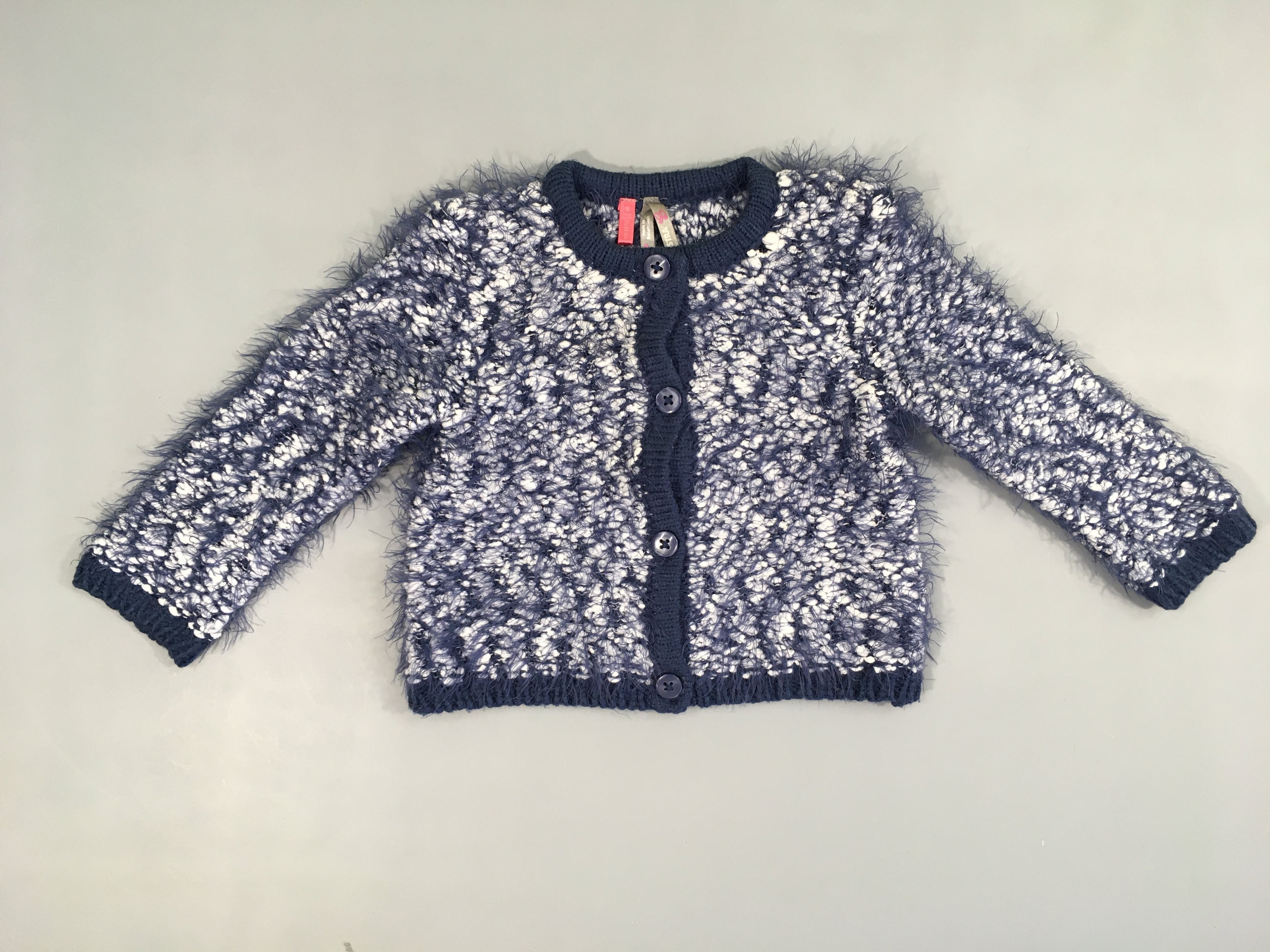 Gilet duveteux bleu/blanc chiné