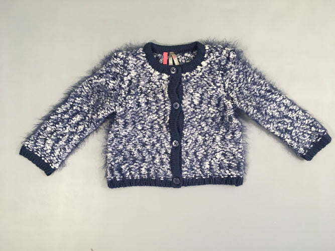 Gilet duveteux bleu/blanc chiné, moins cher chez Petit Kiwi