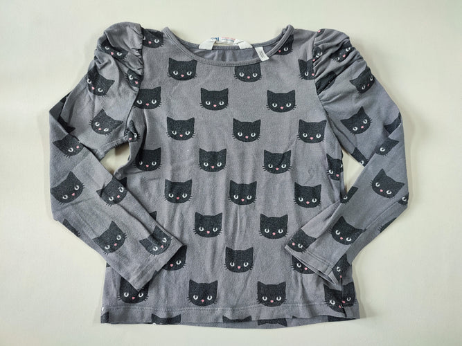 T-shirt m.l gris chats fronces aux épaules (bouloché), moins cher chez Petit Kiwi