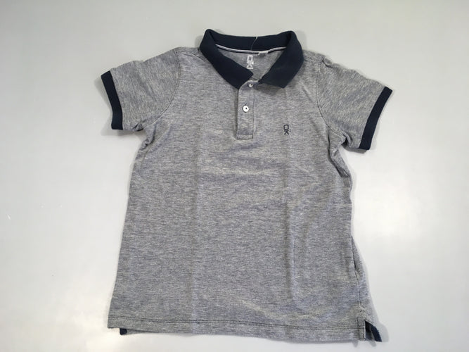 Polo m.c bleu chiné blanc, moins cher chez Petit Kiwi