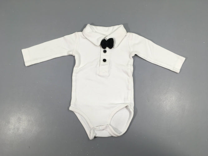 Body col polo m.l blanc Noeud pap, moins cher chez Petit Kiwi