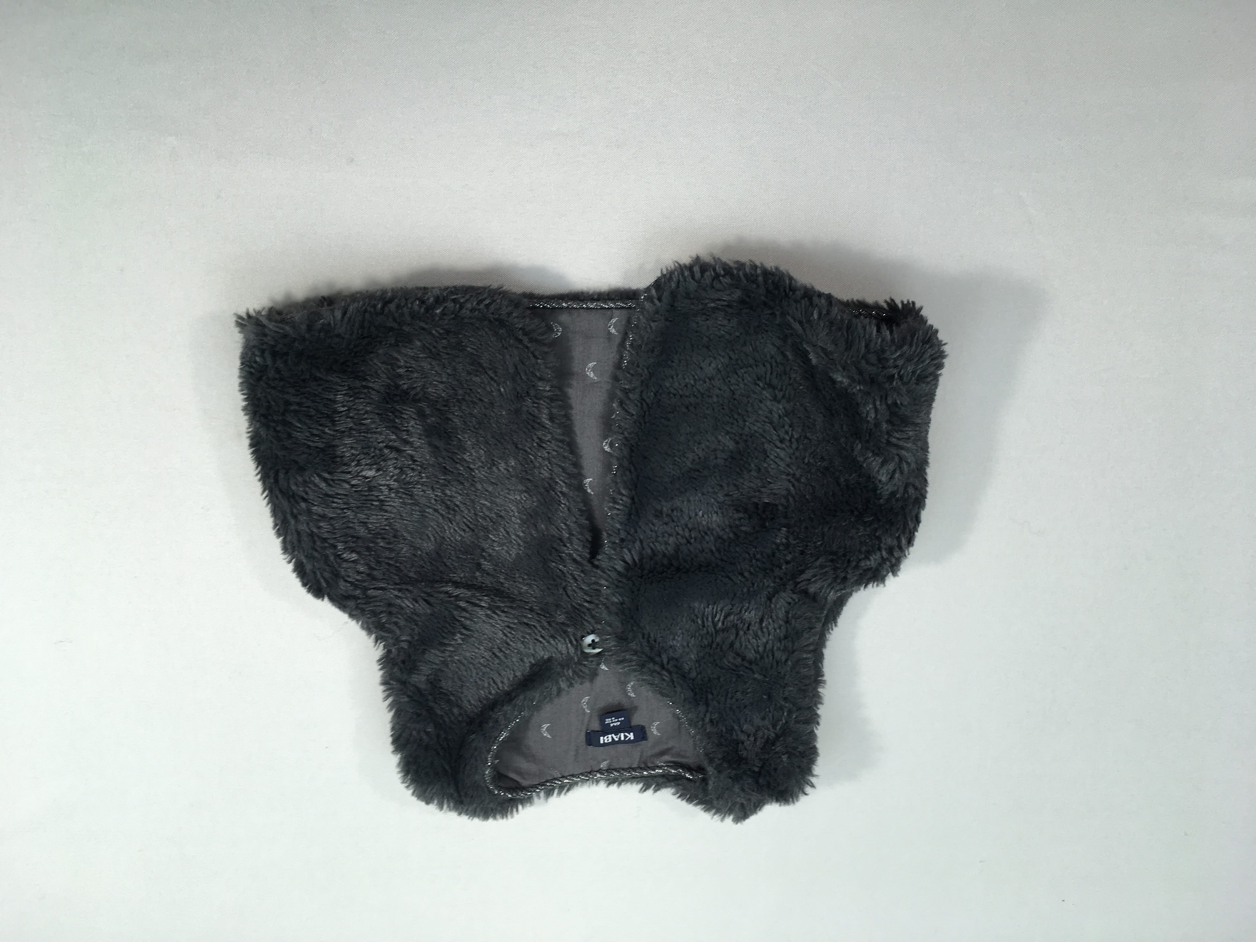 Gilet berger fausse fourrure gris foncé