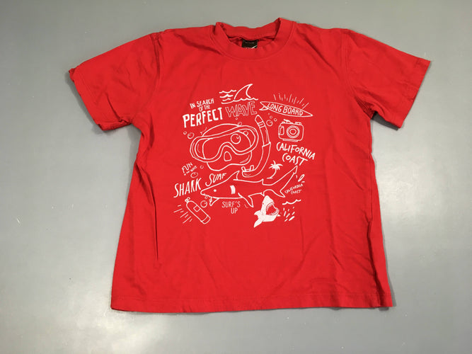 T-shirt m.c rouge ocean, moins cher chez Petit Kiwi