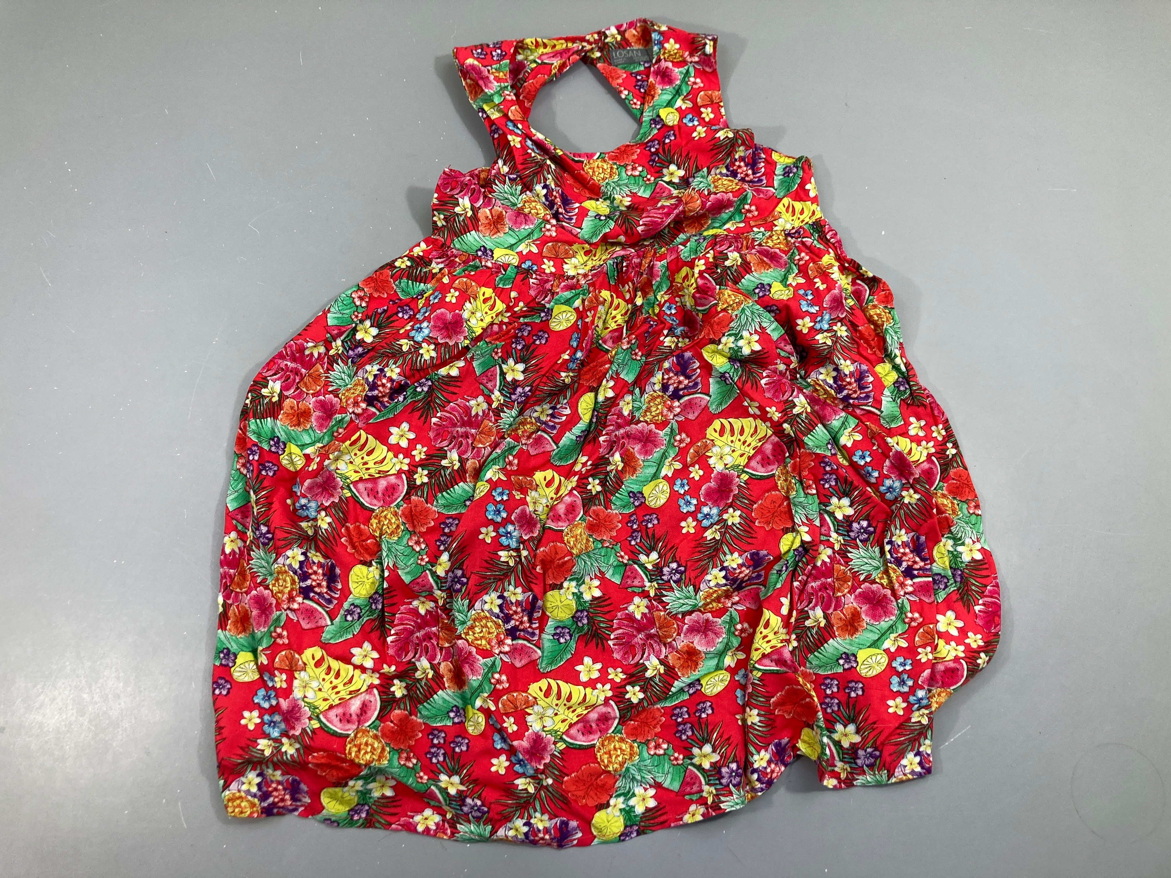 Robe s.m rouge à fleurs