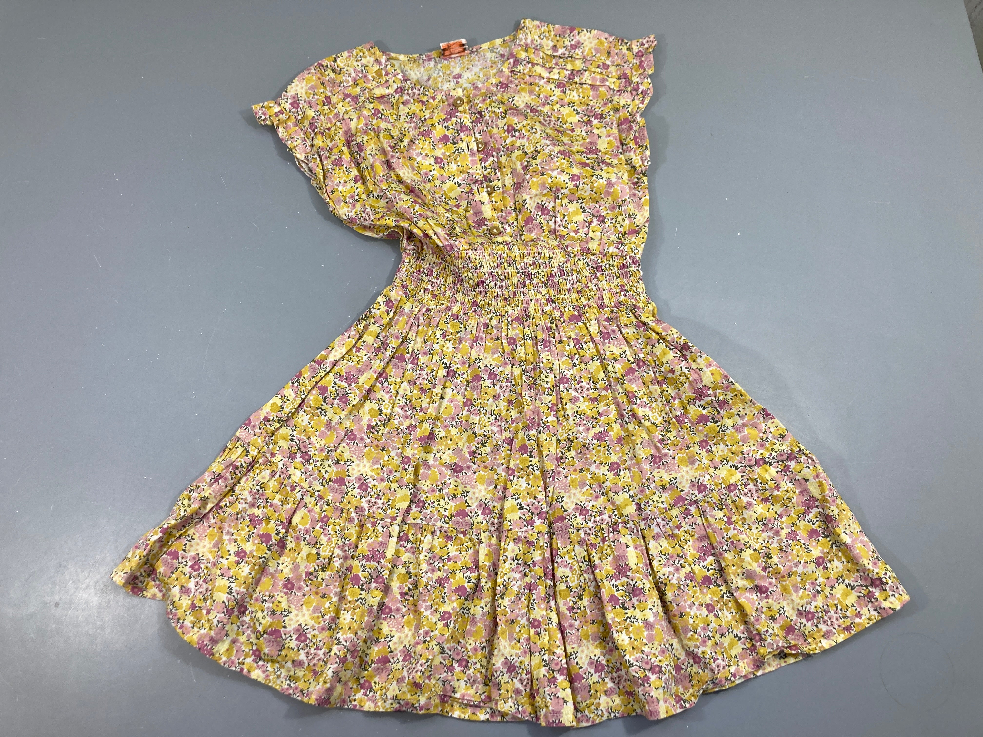 Robe s.m jaune et mauve