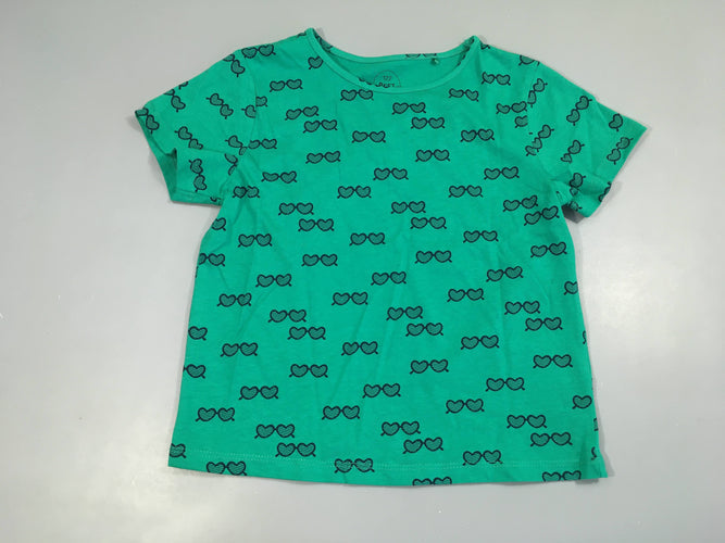 T-shirt m.c vert lunettes coeurs, moins cher chez Petit Kiwi