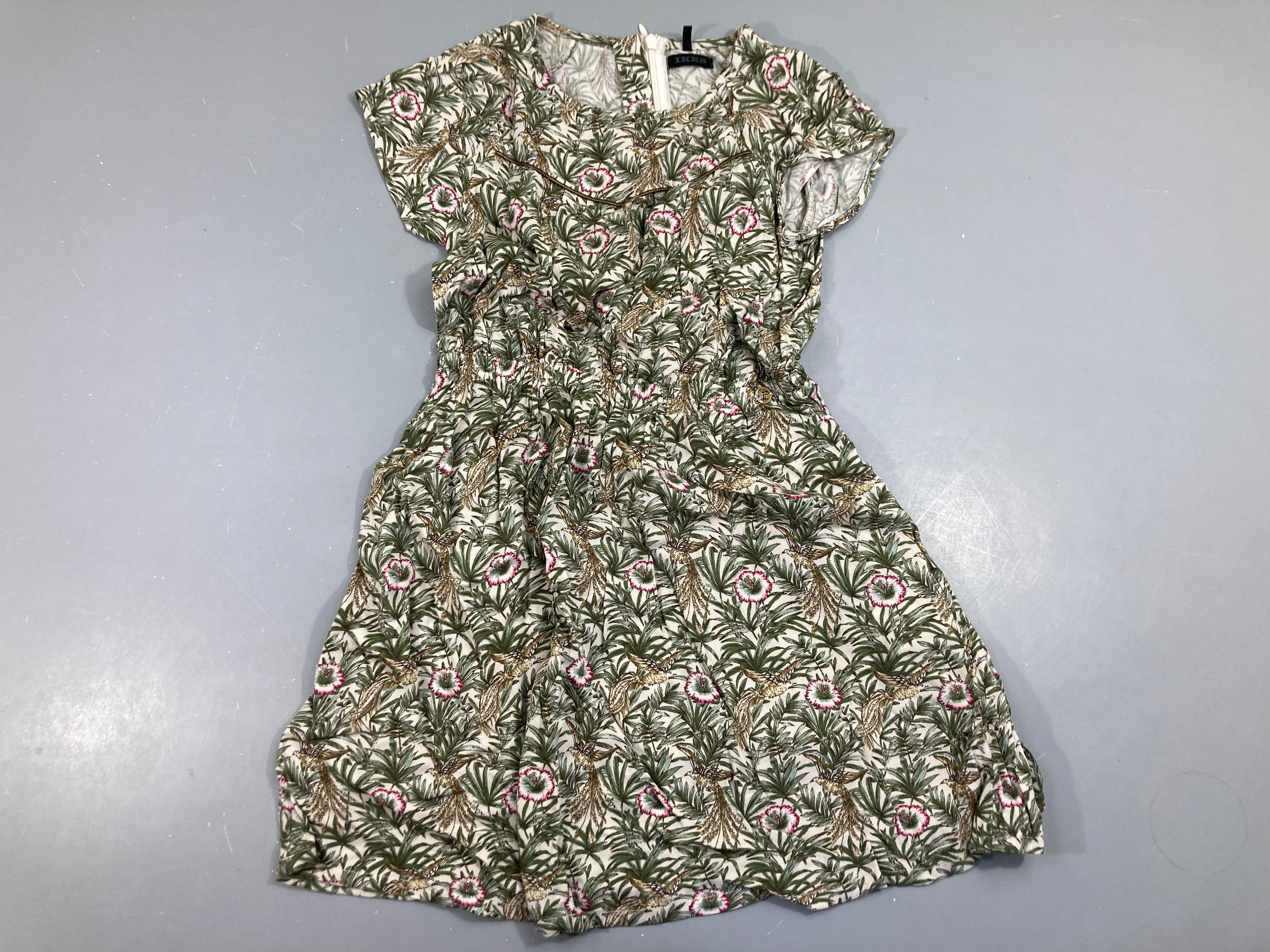 Robe m.c imprimé kaki blanc rose