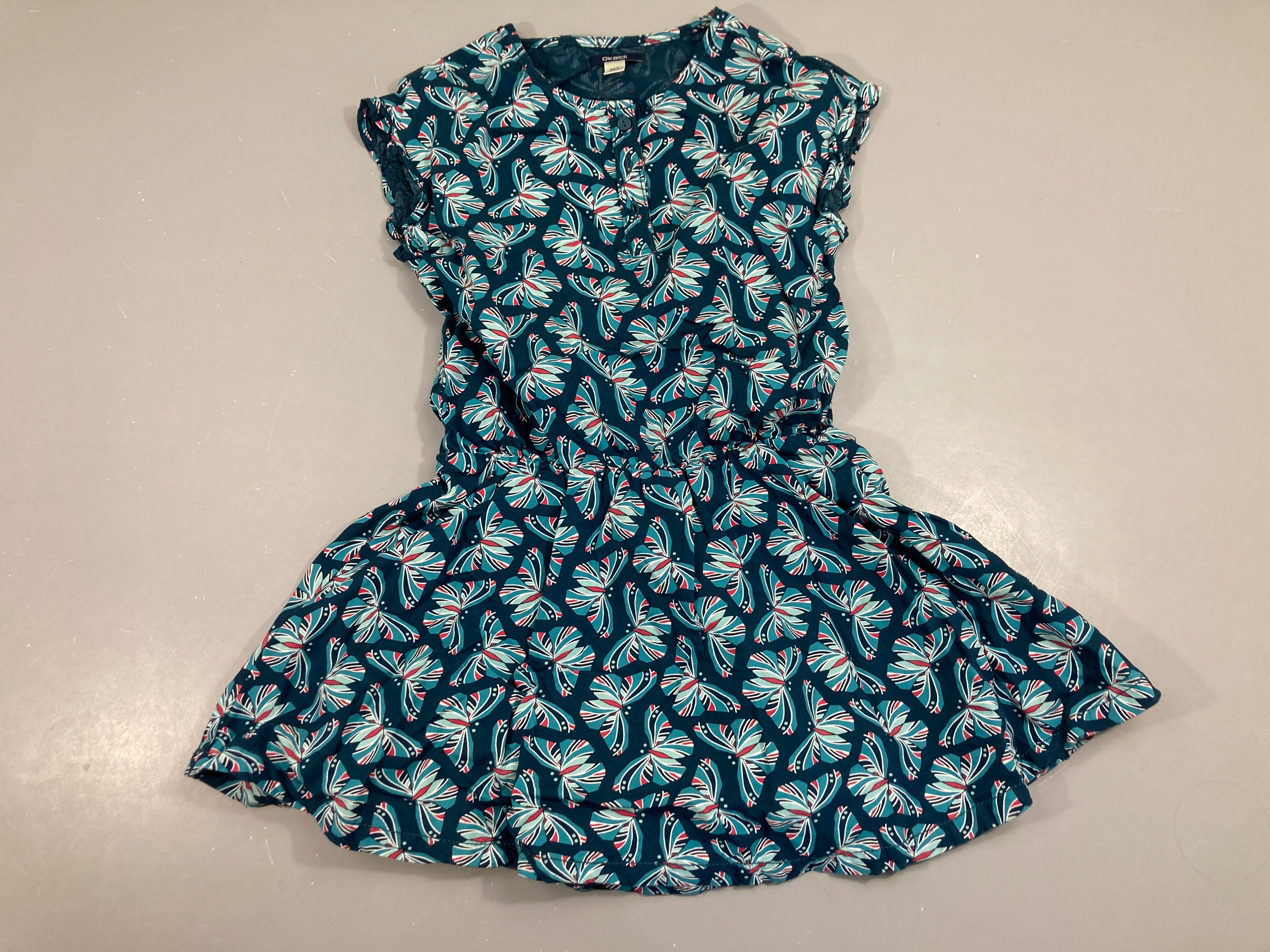 Robe m.c bleu imprimé pappillons