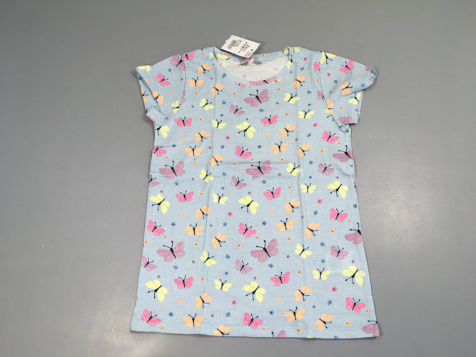NEUF T-shirt m.c bleu papillons, moins cher chez Petit Kiwi