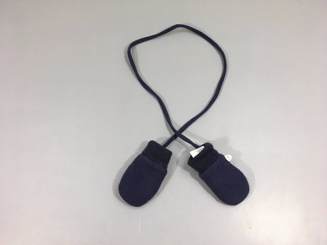 Moufles polar bleu foncé doublées peluche, moins cher chez Petit Kiwi