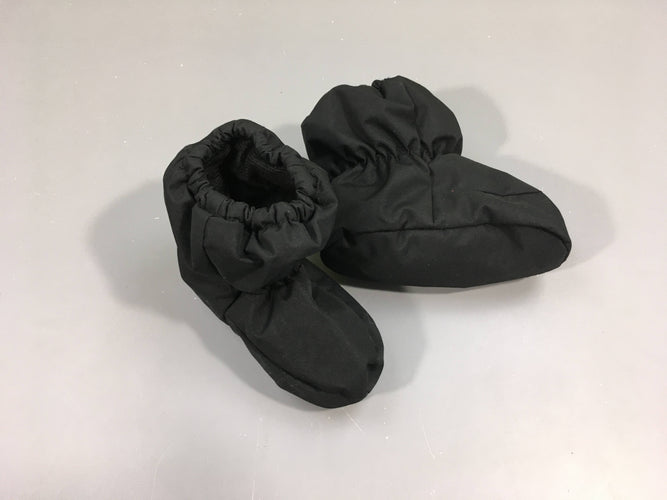 Chaussons noirs fourrés, moins cher chez Petit Kiwi