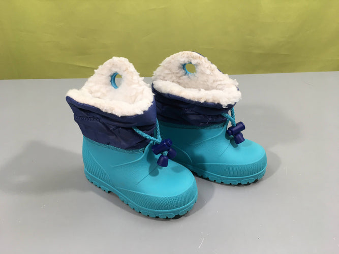 Bottes de neige turquoises fourrées Wed'ze, moins cher chez Petit Kiwi