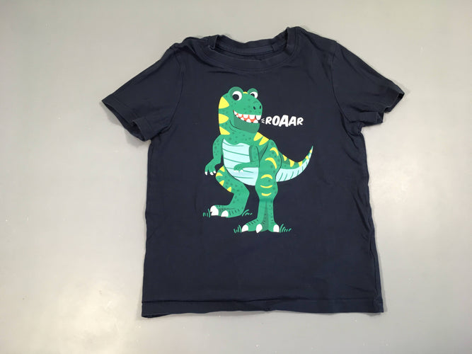 T-shirt m.c bleu marine dino Roaar, moins cher chez Petit Kiwi