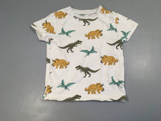 T-shirt m.c blanc dinos, moins cher chez Petit Kiwi