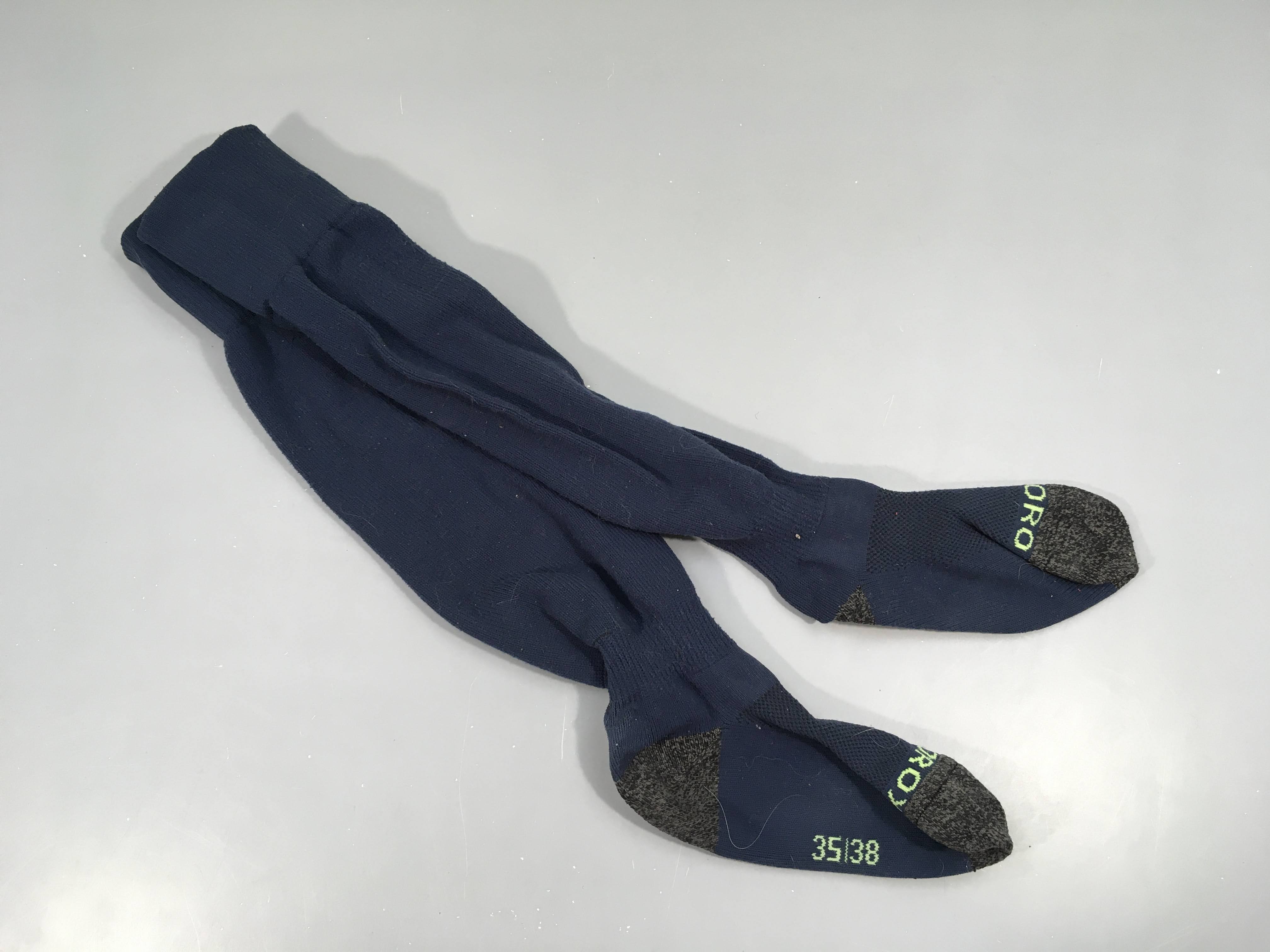 Chaussettes de hocky bleu foncé/anis, 35-38