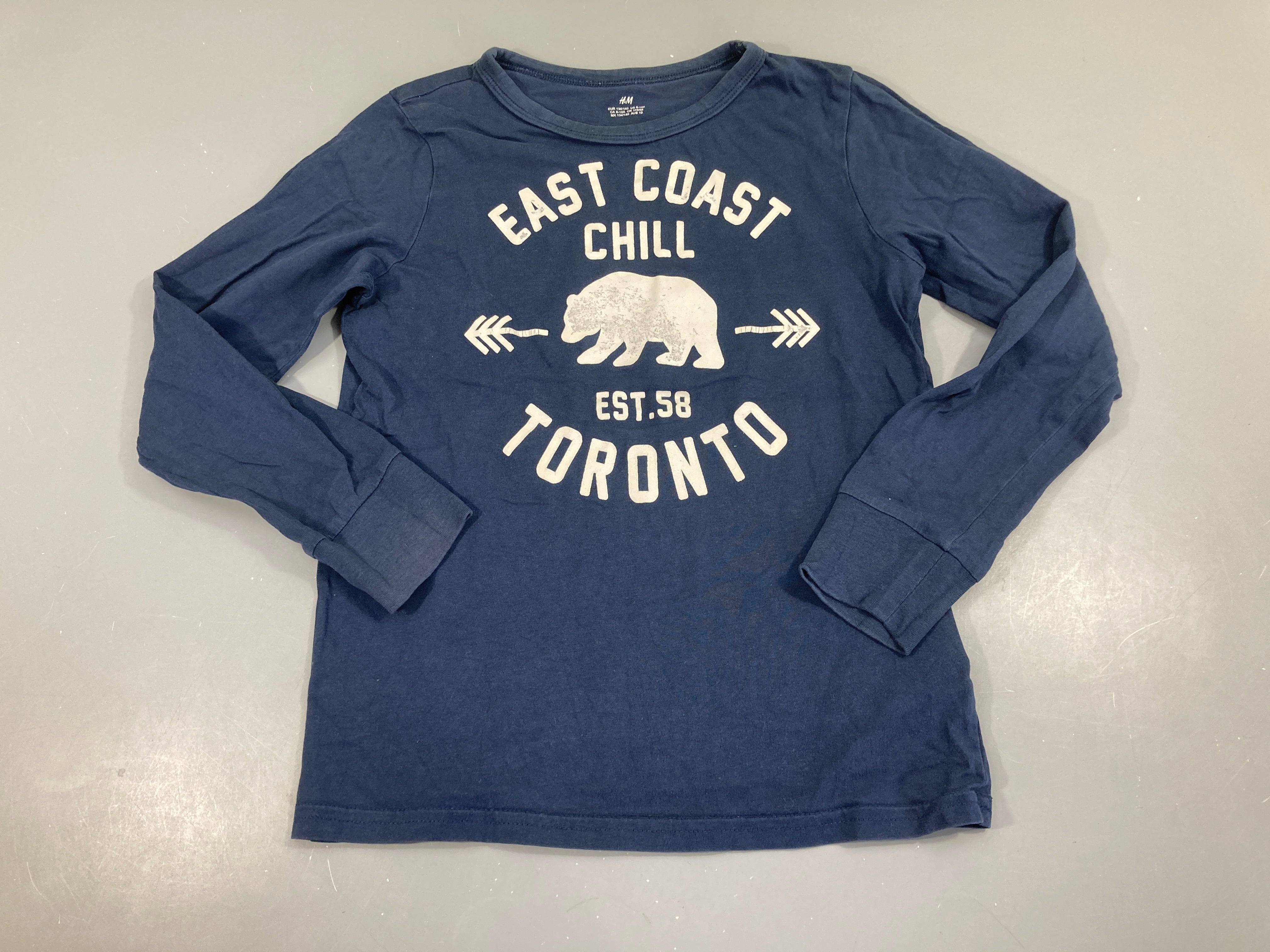 T-shirt m.l bleu foncé ours blanc Chill