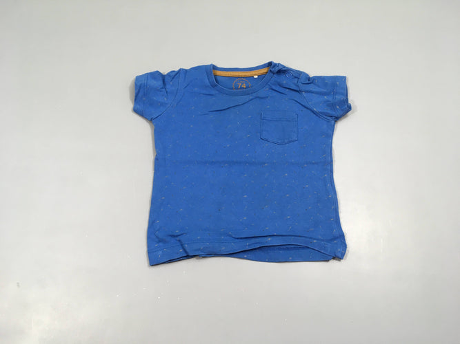 T-shirt m.c bleu chiné, moins cher chez Petit Kiwi