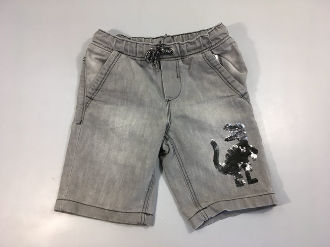Bermuda dinem soft gris dino sequins, moins cher chez Petit Kiwi