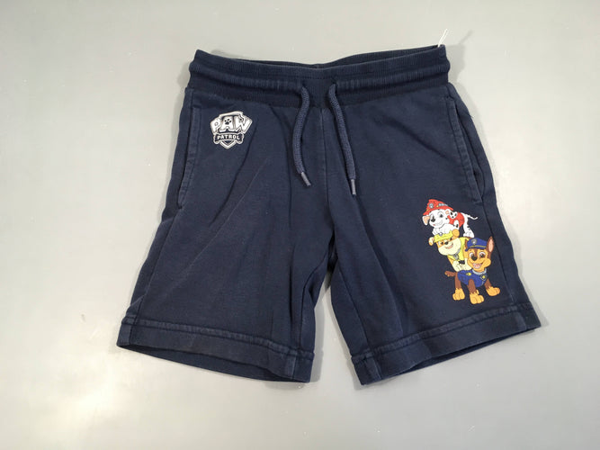 Bermuda molleton bleu marine Paw Patrol, légèrement bouloché, moins cher chez Petit Kiwi