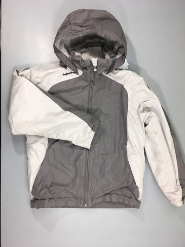 Veste chaude gris/blanc à capuche Tache poche manche G, moins cher chez Petit Kiwi
