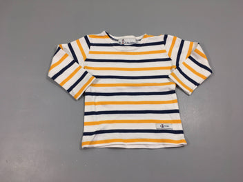 T-shirt m.l rayé bleu/jaune , Bleu marin