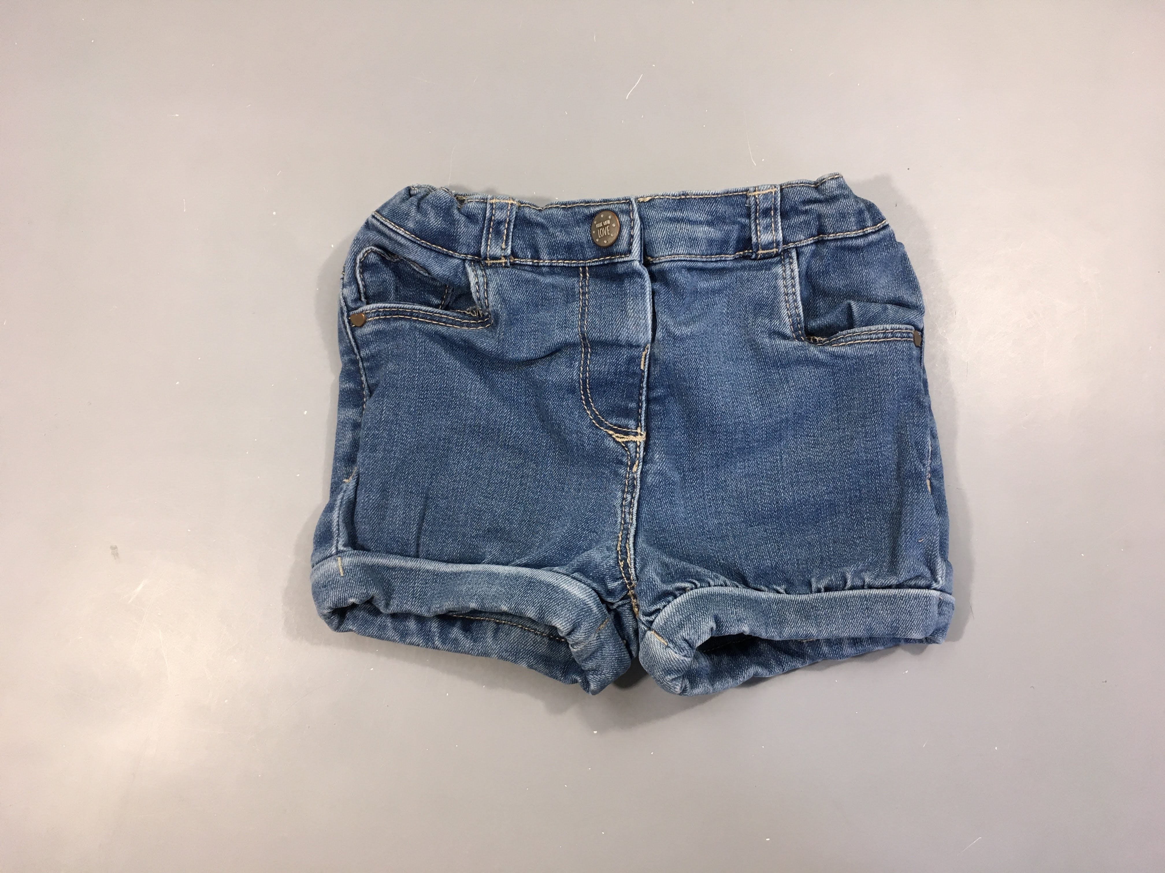Short bloomer denim à revers