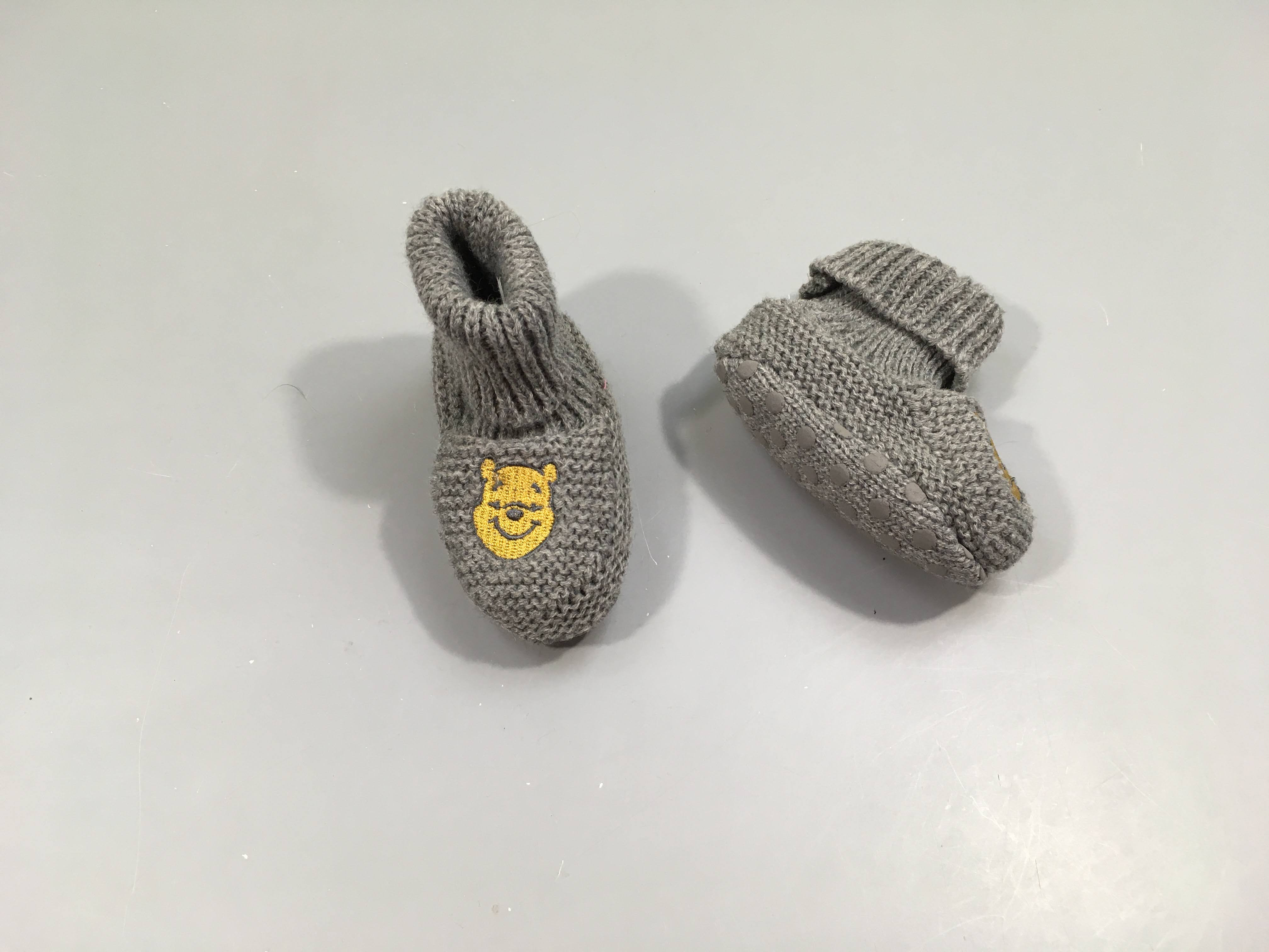 Chaussons mailles gris fourrés Winnie l'ourson, 14-15