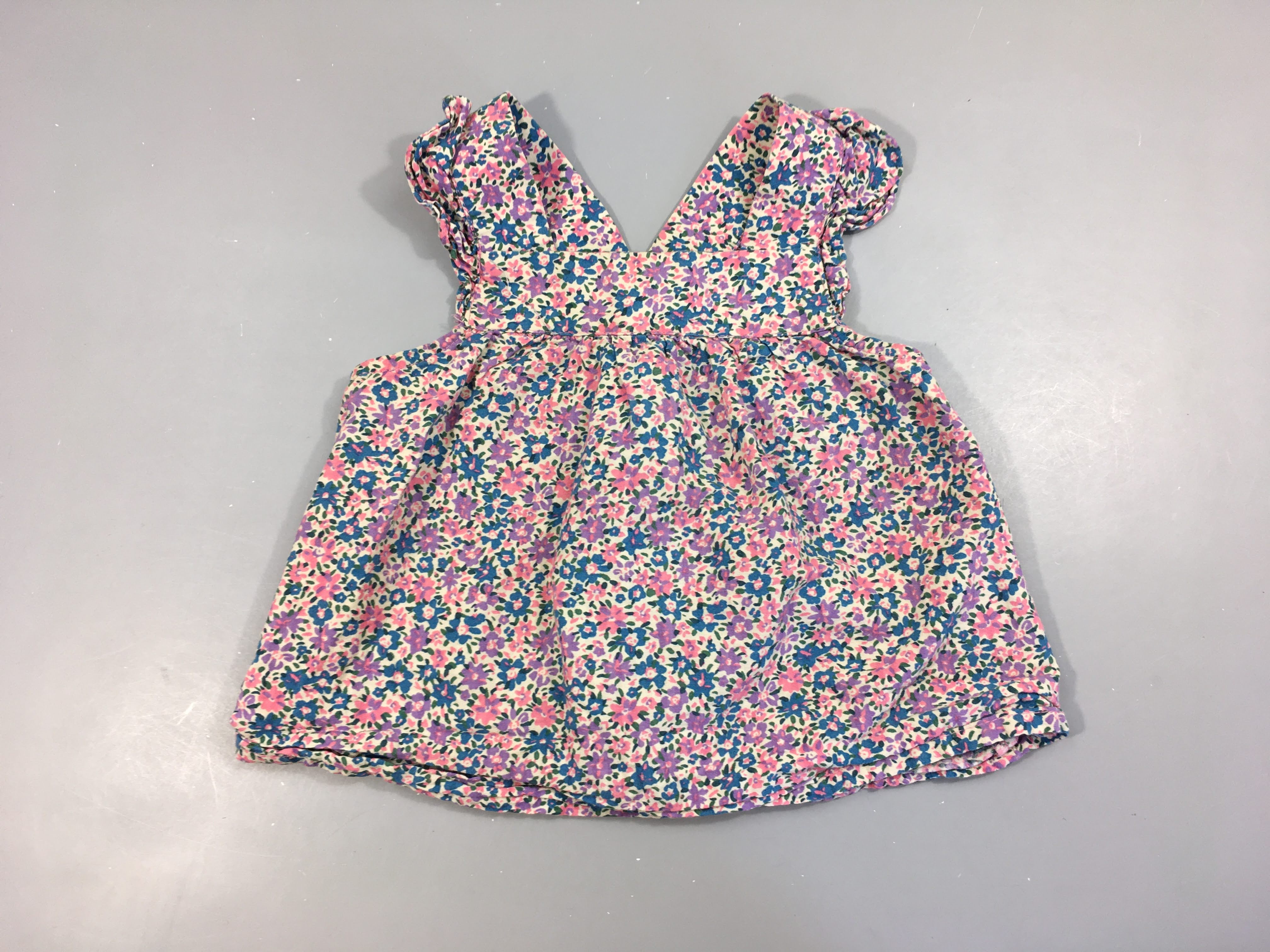 Top fines bretelles coton blanc fleurs