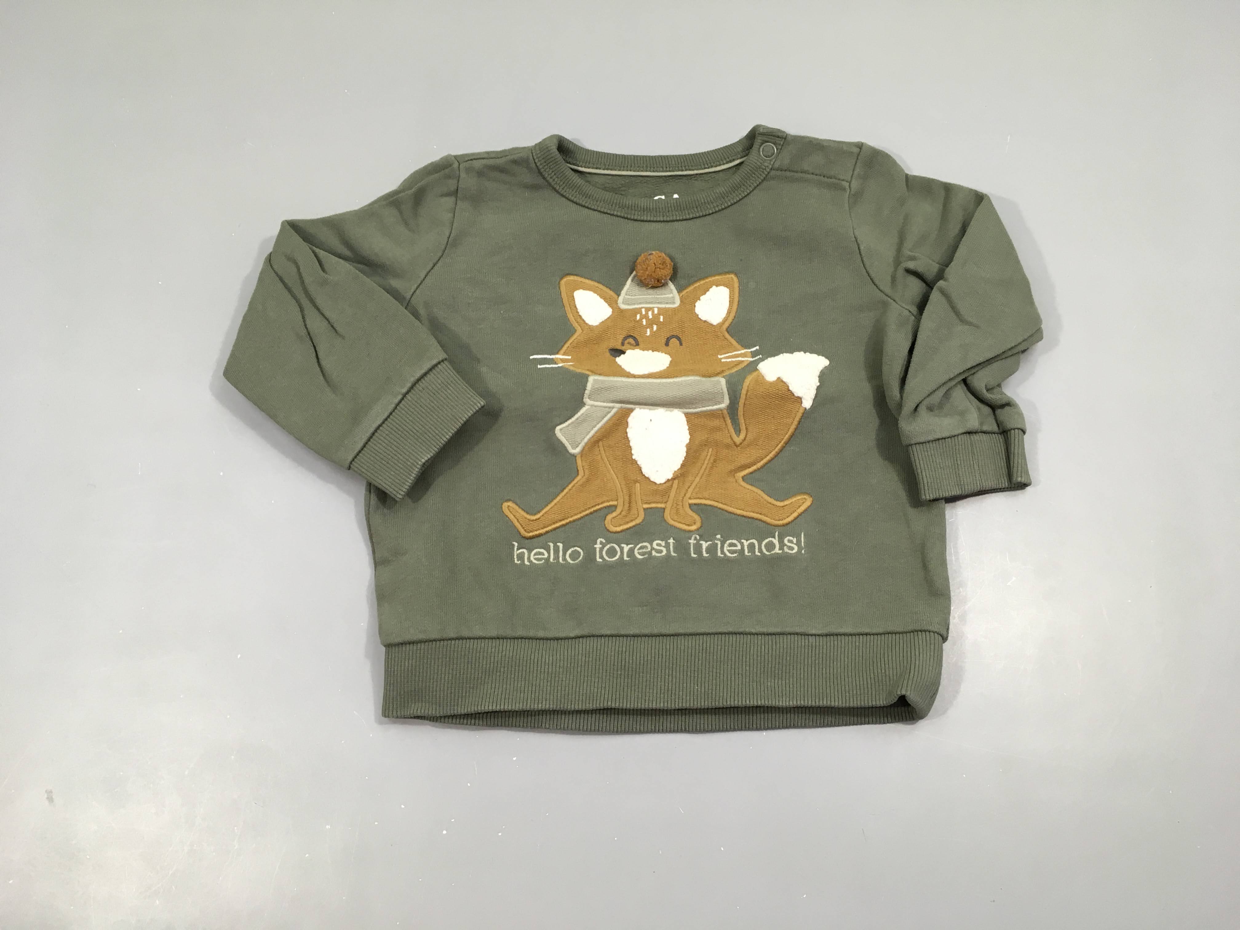 Sweat gris renard pompom