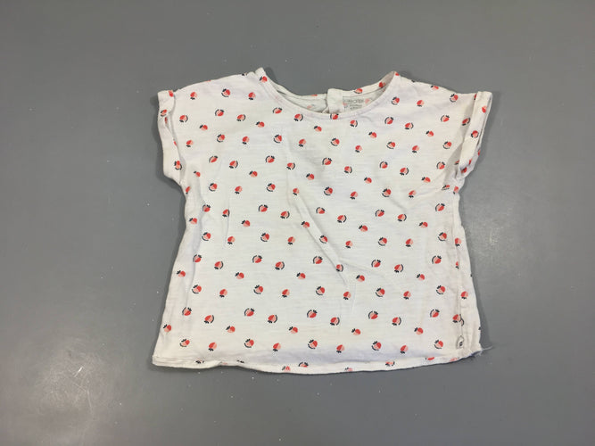 T-shirt m.c blanc flammé fruits, moins cher chez Petit Kiwi