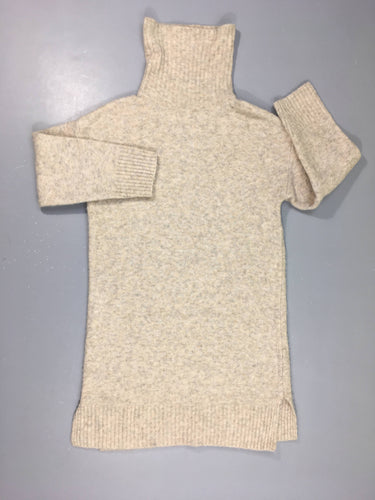Robe longue beige chiné col roulé-Légèrement bouloché, moins cher chez Petit Kiwi