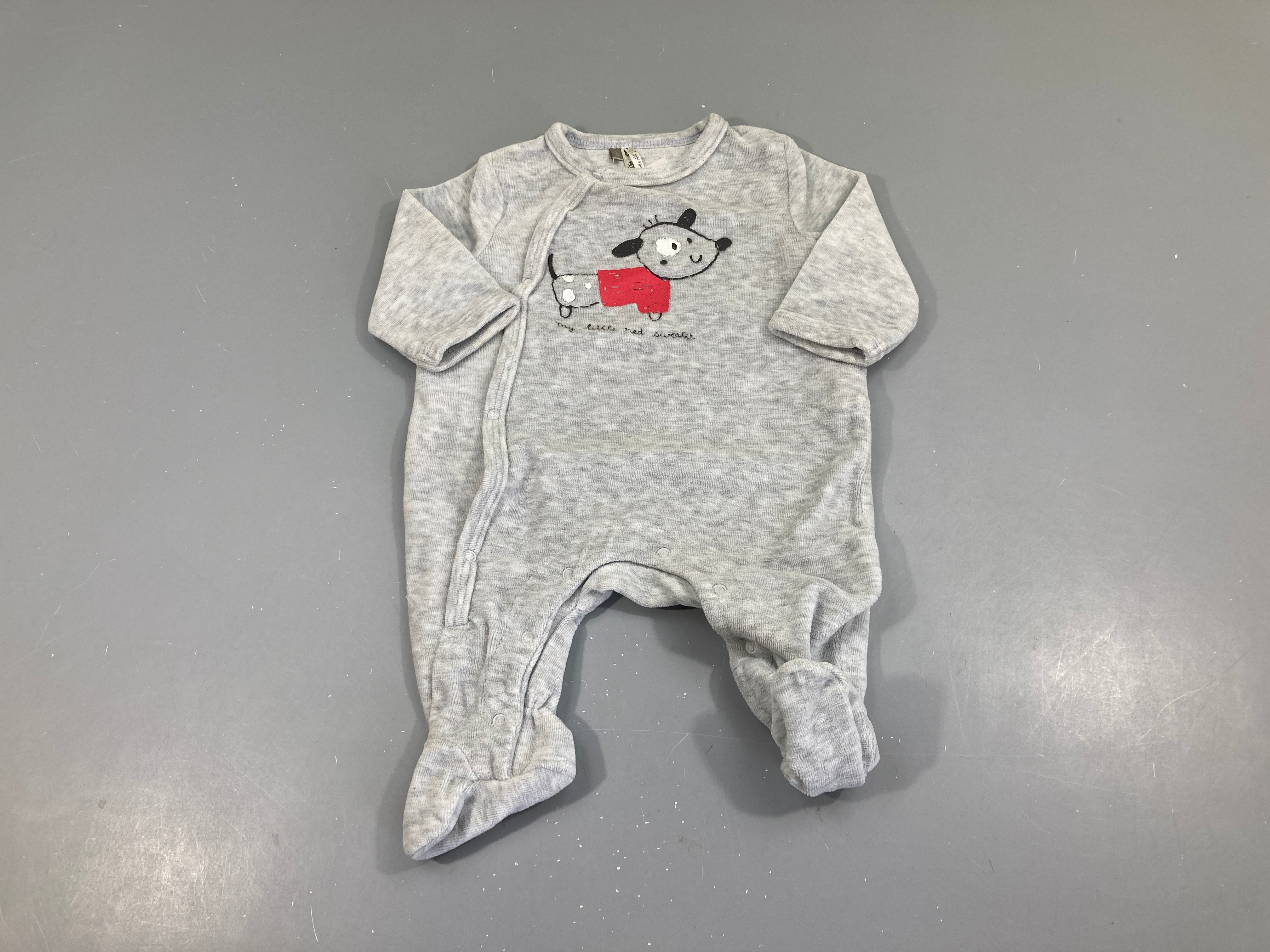 Pyjama velours gris chien