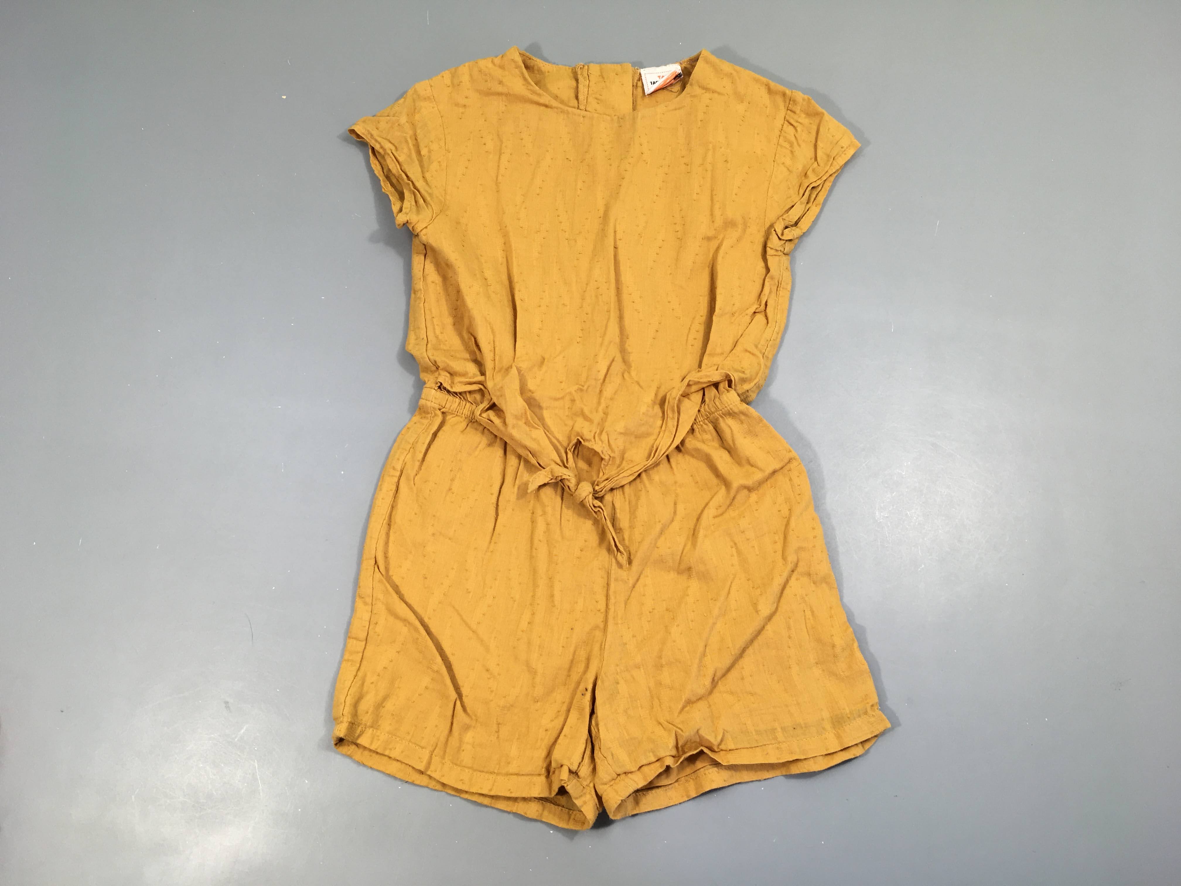 Combishort coton plumetis moutarde