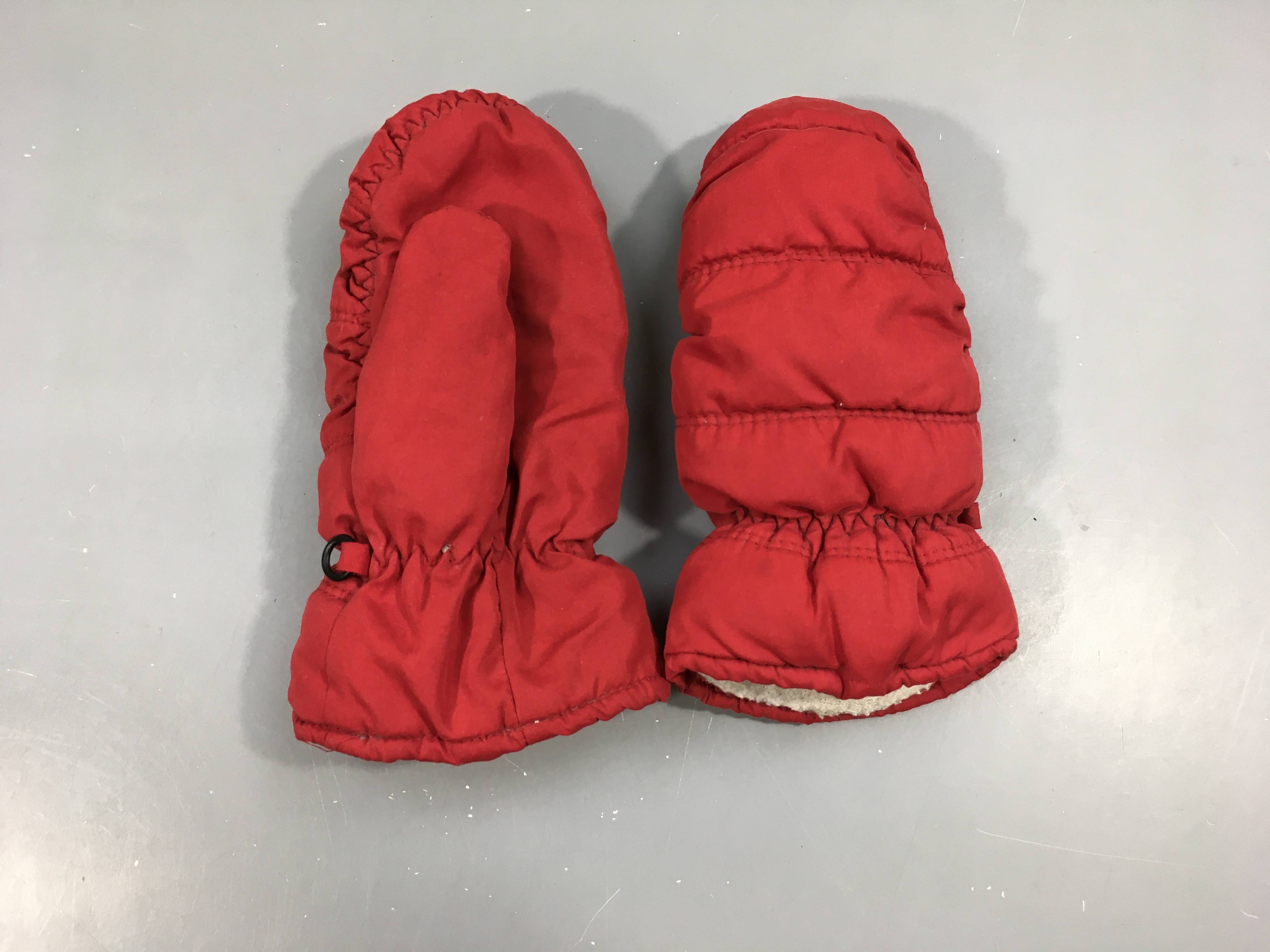 Moufles doublées polar rouge foncé