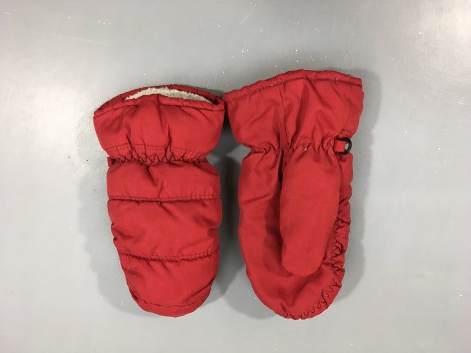 Moufles doublées polar rouge foncé, moins cher chez Petit Kiwi