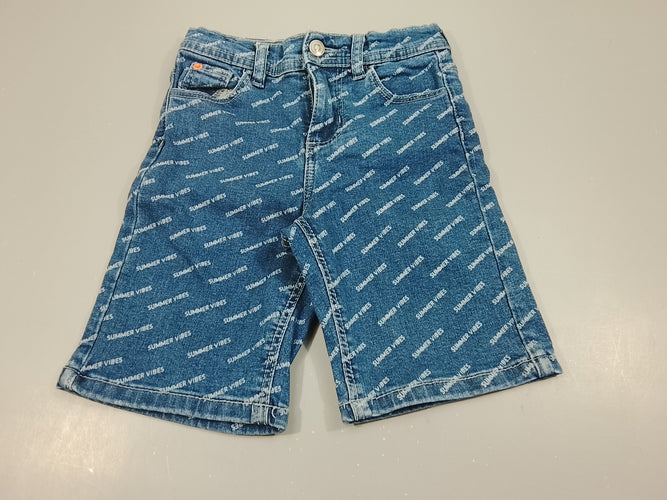 Bermuda little cigogne  en jean " Summer vibes", moins cher chez Petit Kiwi