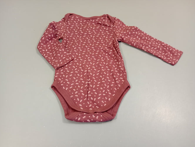 Body m.l prune , feuilles roses, moins cher chez Petit Kiwi