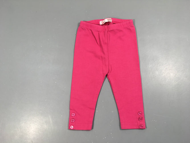 Legging fuchsia bouton bas, moins cher chez Petit Kiwi