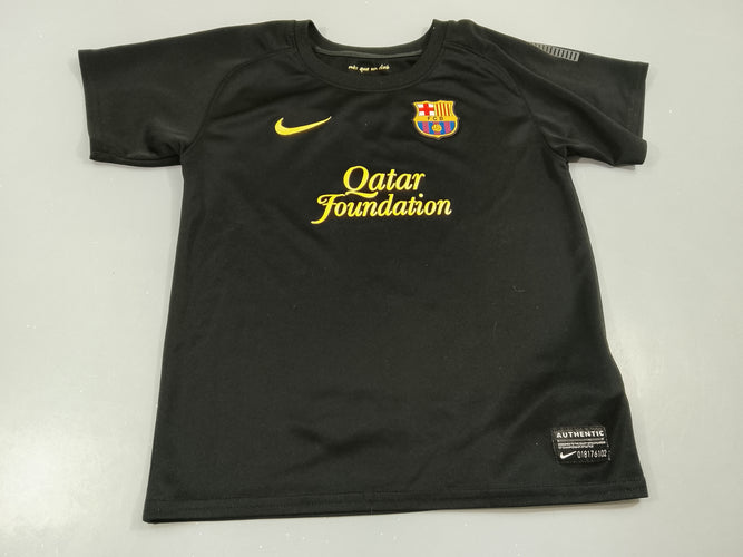 Maillot de foot noir "Quatar Foundation" Barcelona 2011-2012 Pas de taille indiquée, estimée 7a, moins cher chez Petit Kiwi