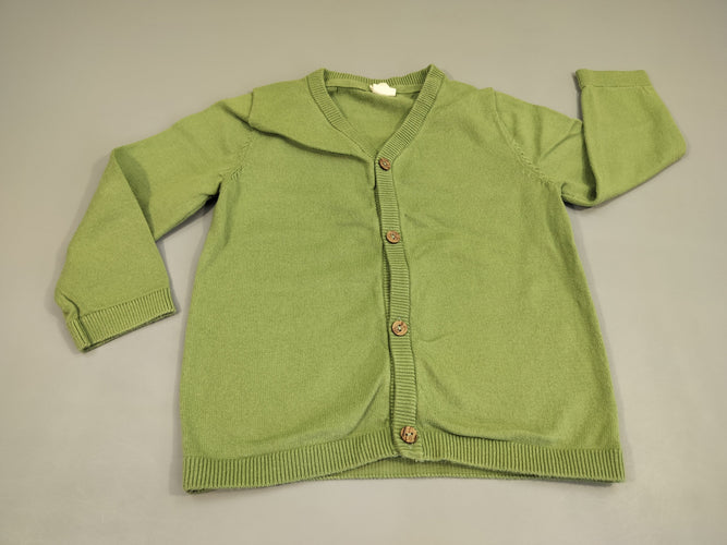 Gilet col V vert clair, moins cher chez Petit Kiwi