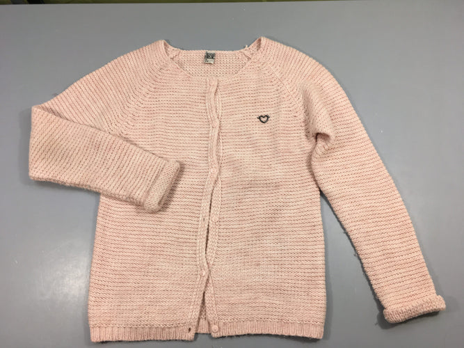 Gilet rose coeur, 15% laine, moins cher chez Petit Kiwi