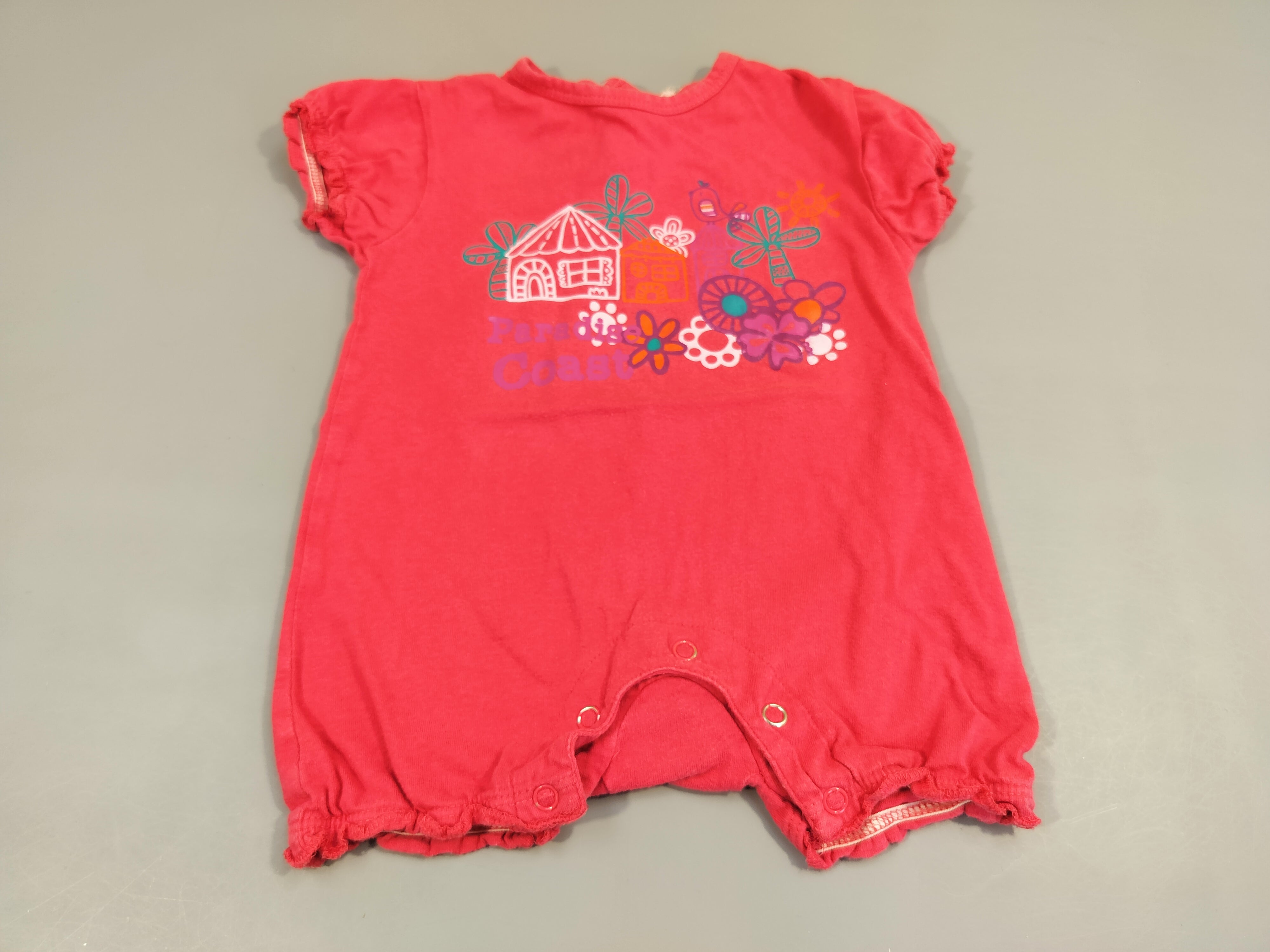 Combishort rose maisonnettes, palmiers, ...