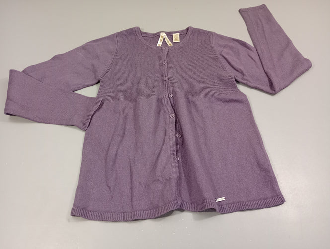 Gilet lilas , légèrement bouloché, à relaver, moins cher chez Petit Kiwi