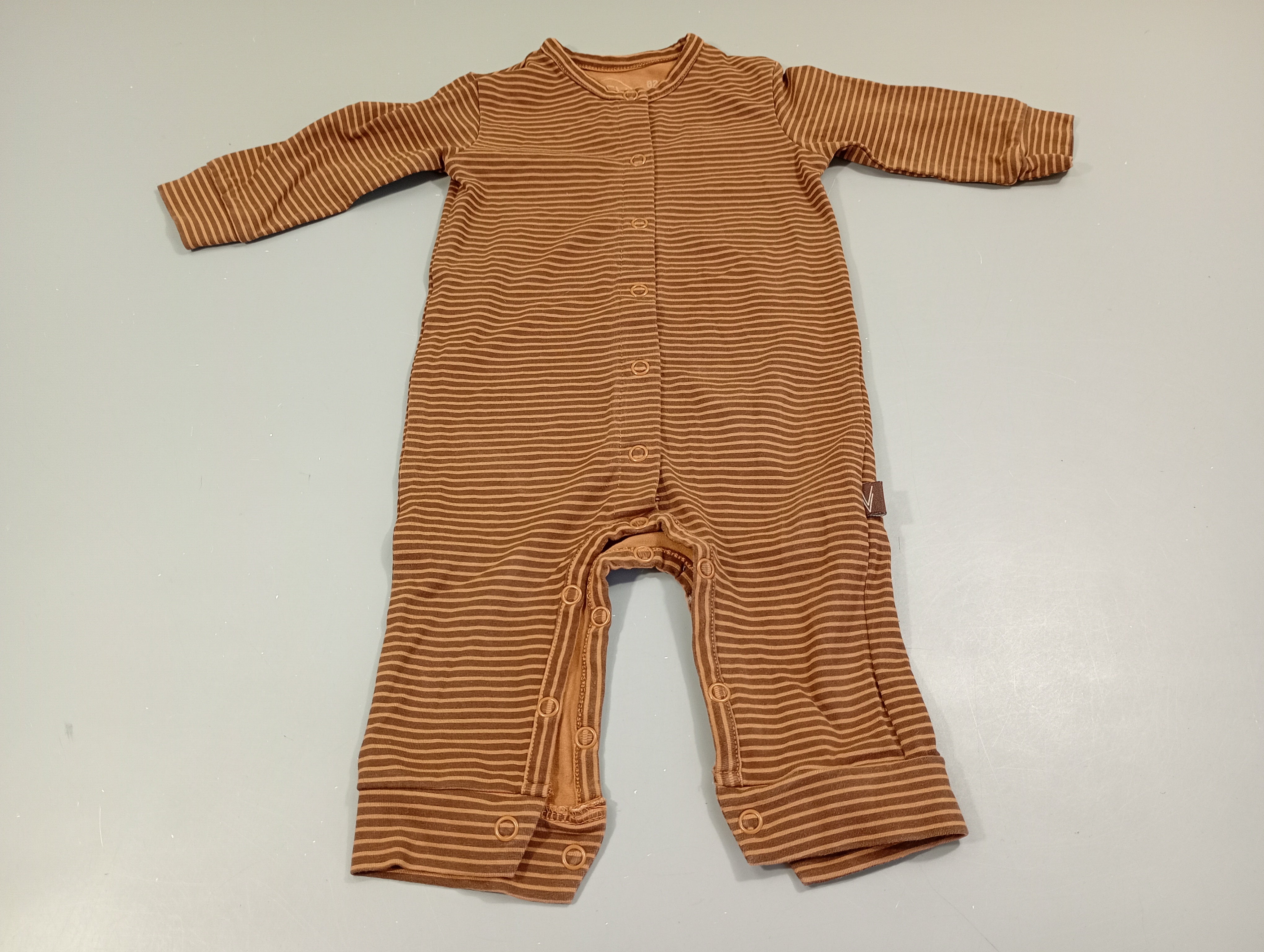 Pyjama jersey brun rayé