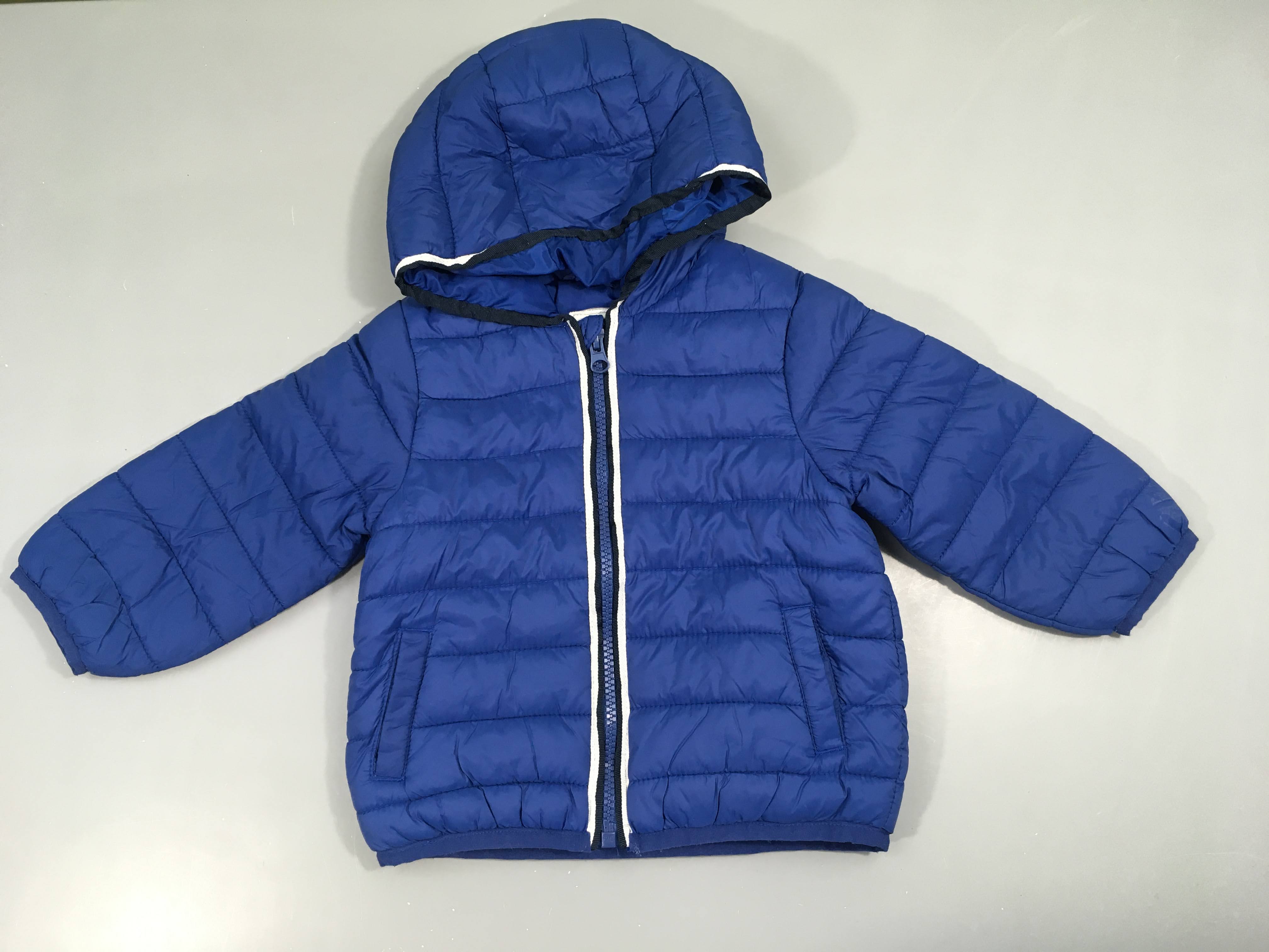 Doudoune light à capuche bleue