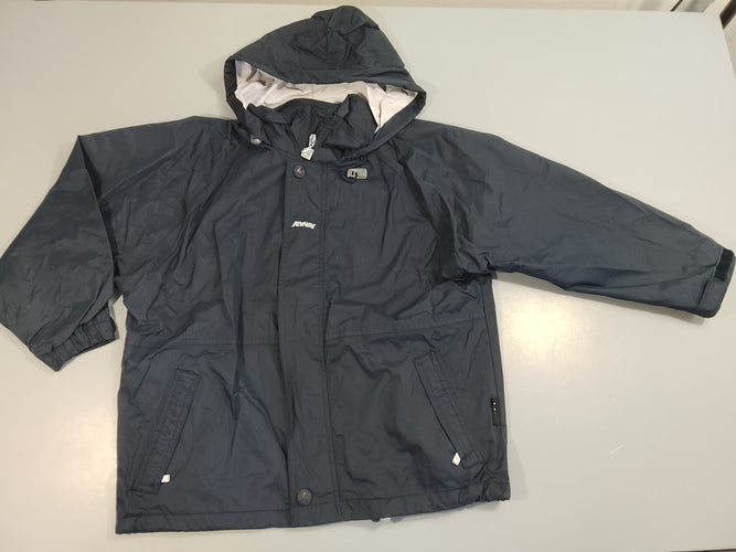 Veste marque K-way zipée à capuche bleu marine, moins cher chez Petit Kiwi