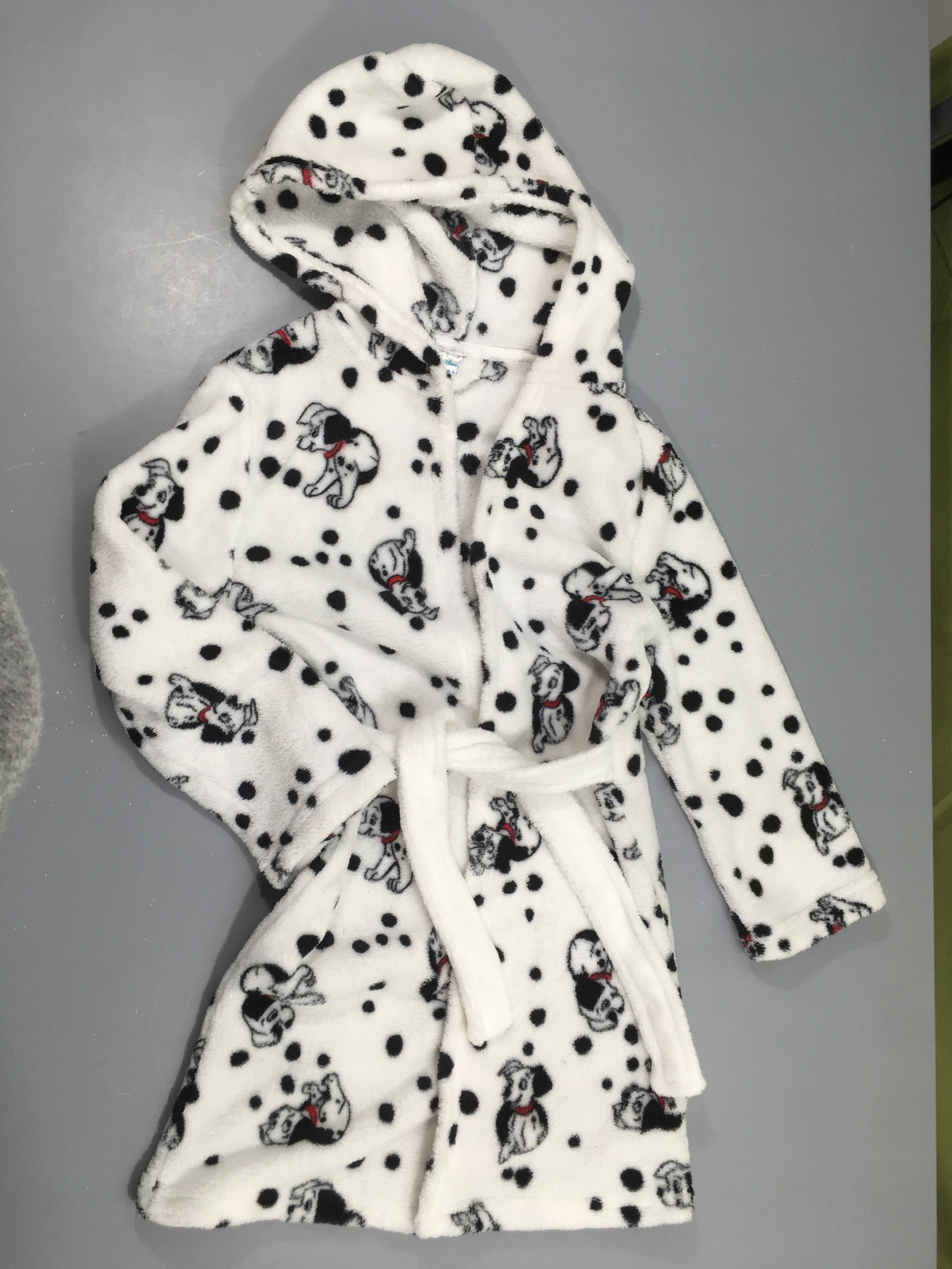 Peignoir velours blanc dalmatiens