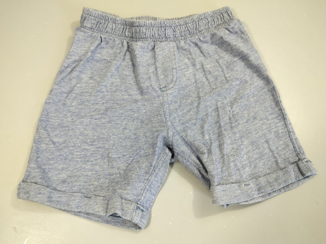 Bermuda jersey  rayé bleu marine, blanc à rebord, moins cher chez Petit Kiwi