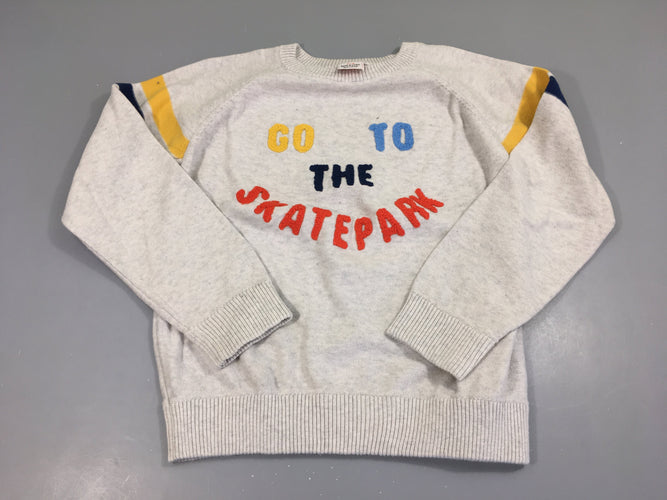 Pull gris Go to the Skatepark-Légèrement bouloché, moins cher chez Petit Kiwi